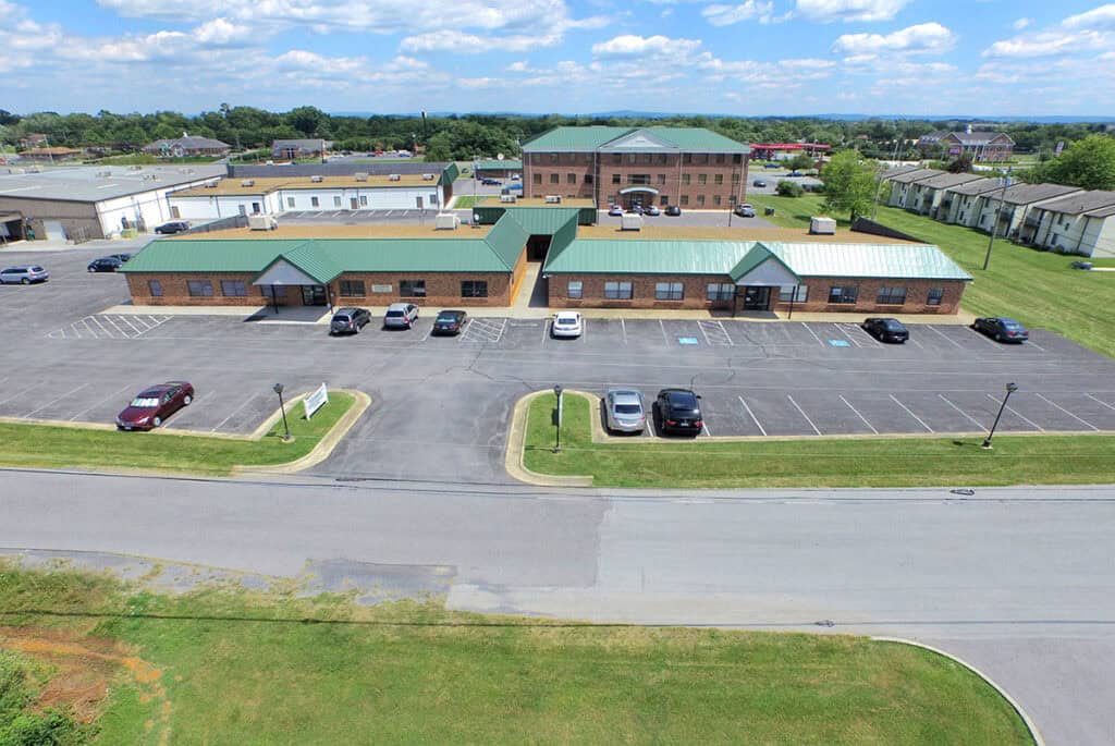 lutz avenue office building exterior aerial front